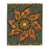 Monarch Butterfly Mandala - Arctic Fleece Blanket