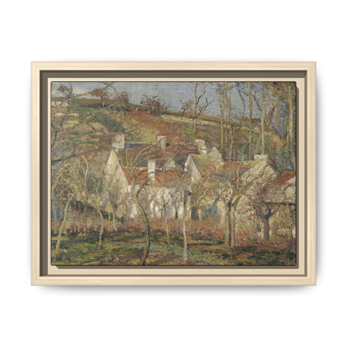 Pissarro, Camille - Red Roofs, Corner of a Village in Winter (1877) - Matte Canvas, Framed