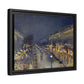 Pissarro, Camille - The Boulevard Montmartre At Night (1897) - Matte Canvas, Framed