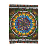Emerald Arrows Mandala - Velveteen Plush Blanket