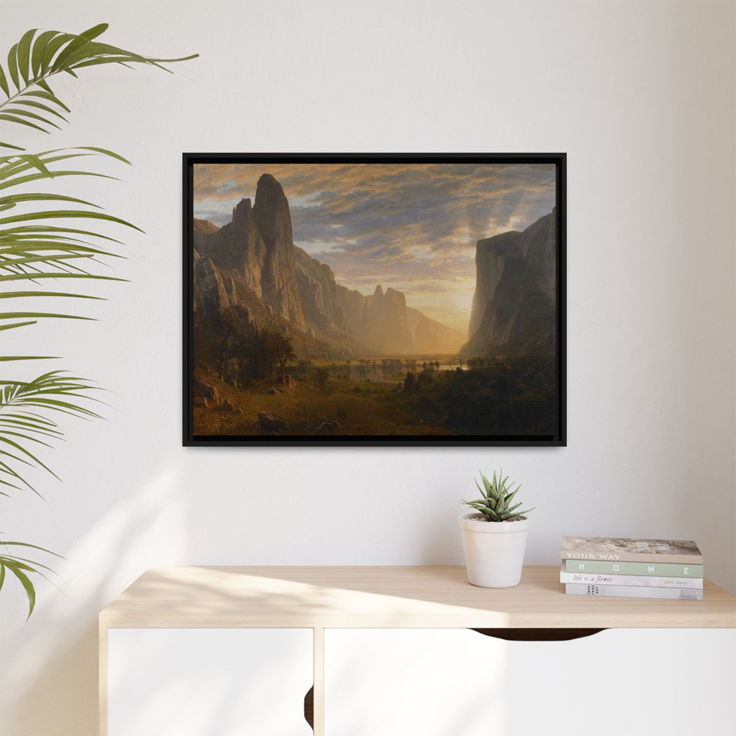 Bierstadt, Albert - Looking Down Yosemite Valley (1865) - Matte Canvas, Framed
