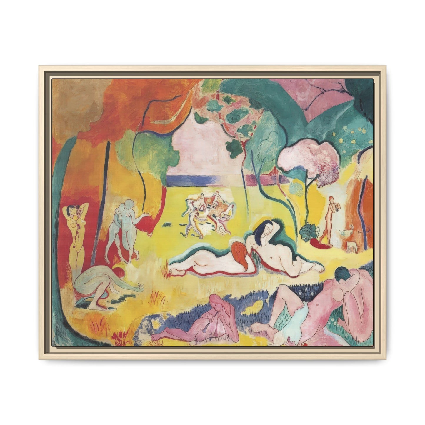 Matisse, Henri - The Joy of Life (1905) - Matte Canvas, Framed
