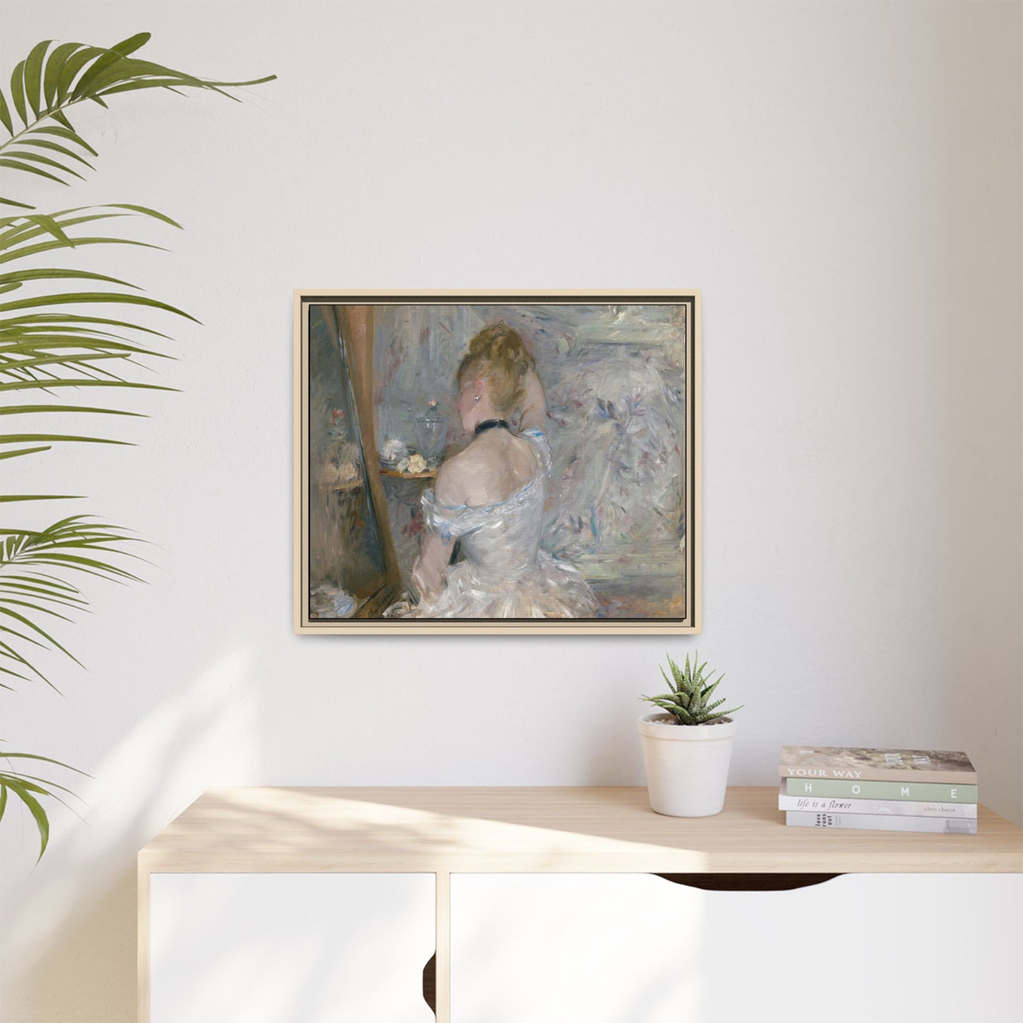Morisot, Berthe - Woman at Her Toilette (1880) - Matte Canvas, Framed