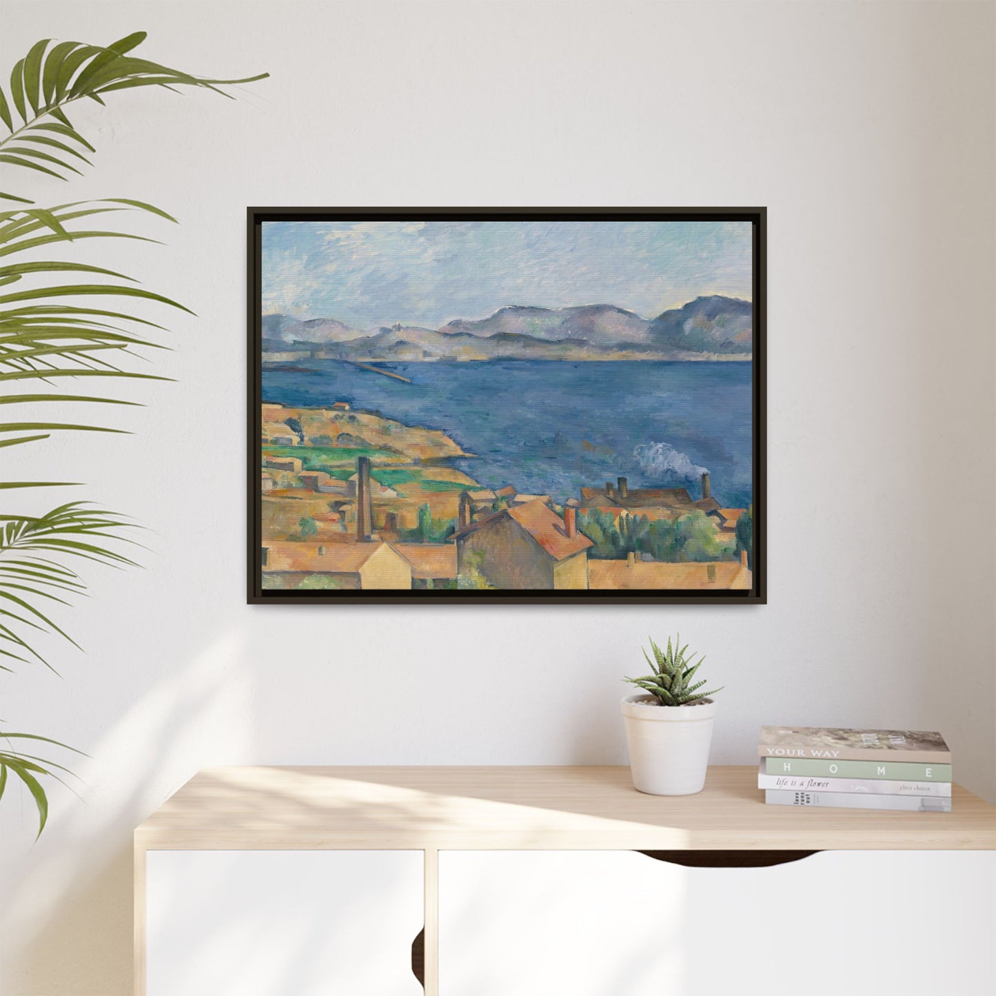 Cézanne, Paul - The Bay of Marseille, Seen from L'Estaque (1885) - Matte Canvas, Framed