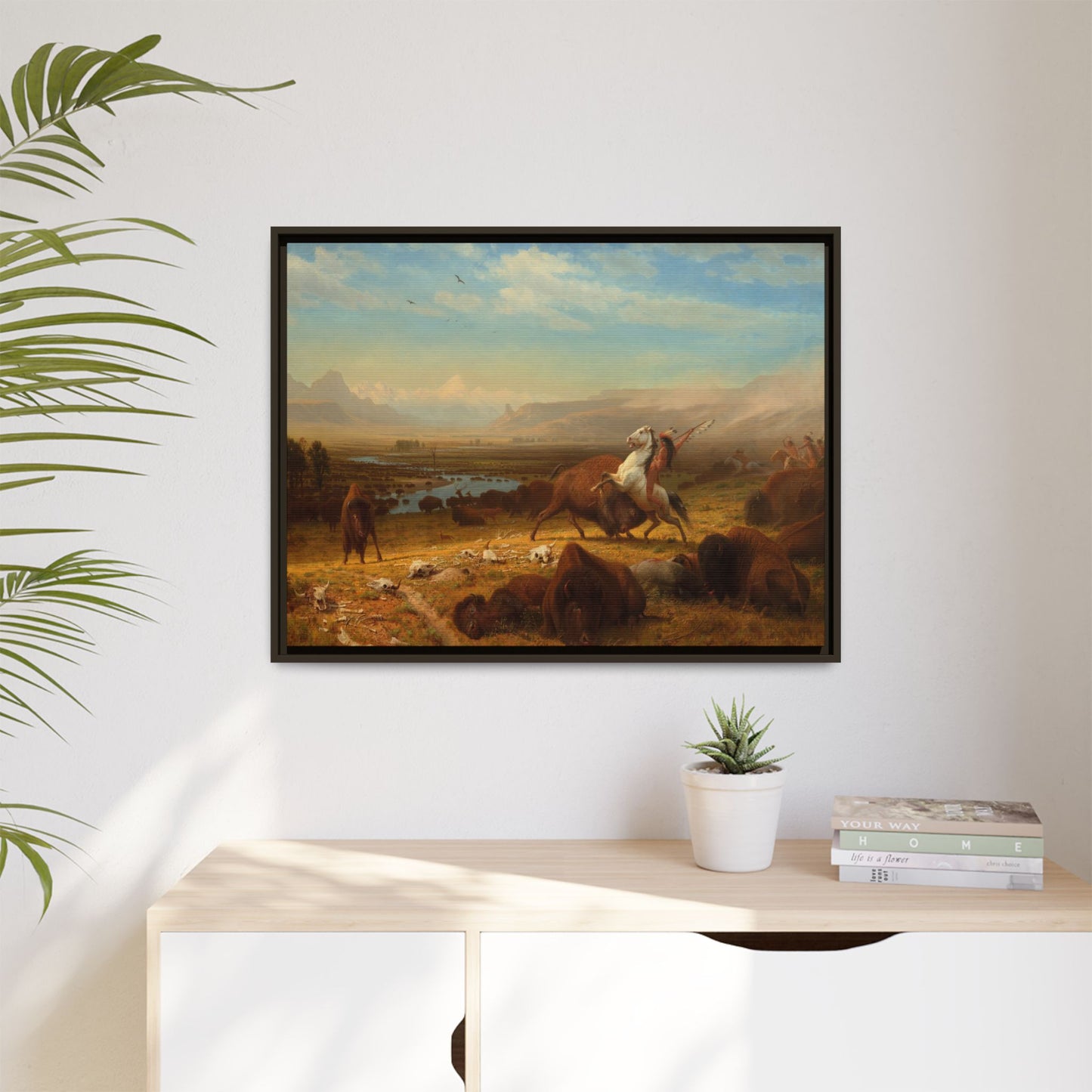 Bierstadt, Albert - The Last of the Buffalo  (1888) - Matte Canvas, Framed