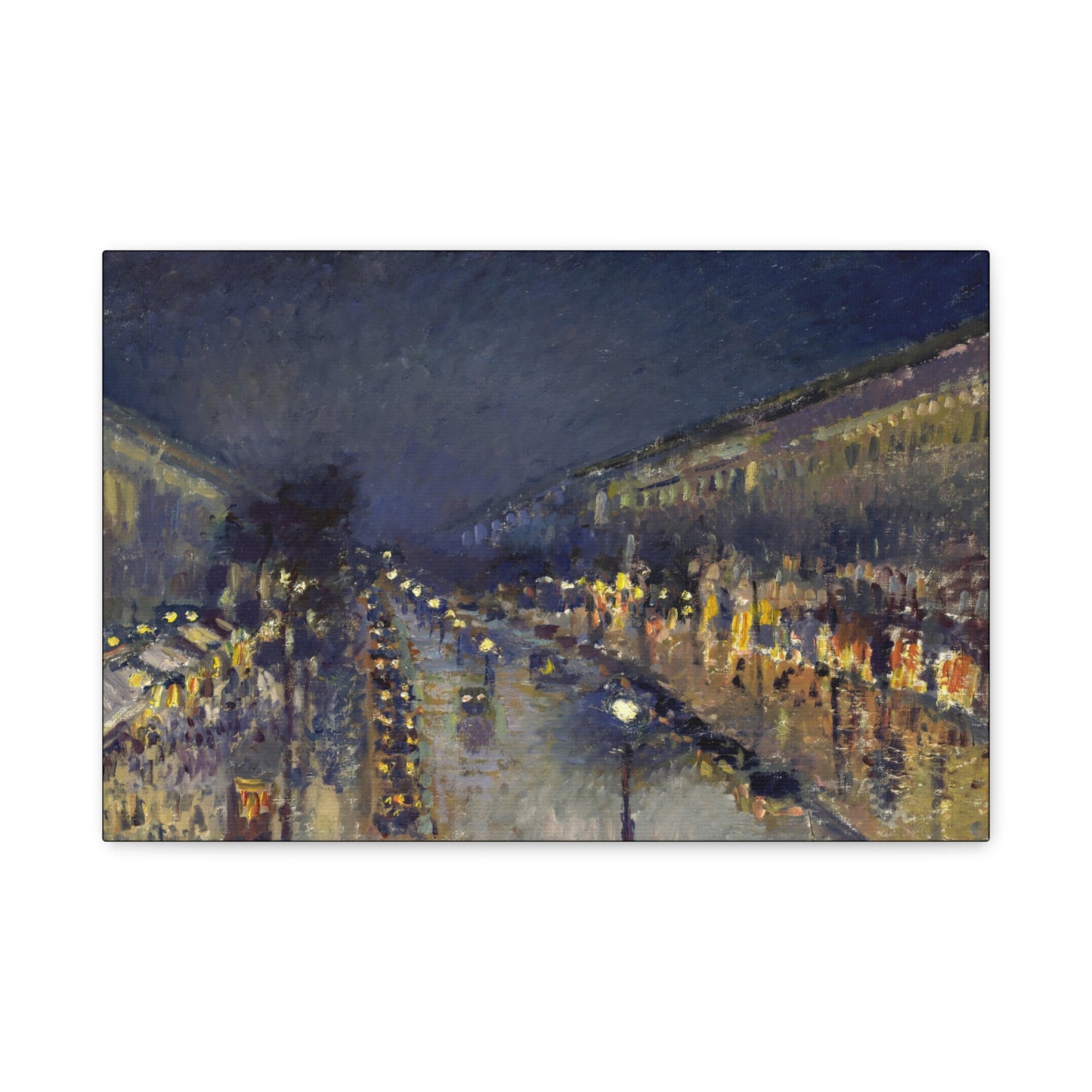 Pissarro, Camille - The Boulevard Montmartre At Night (1897) - Canvas Block, unframed