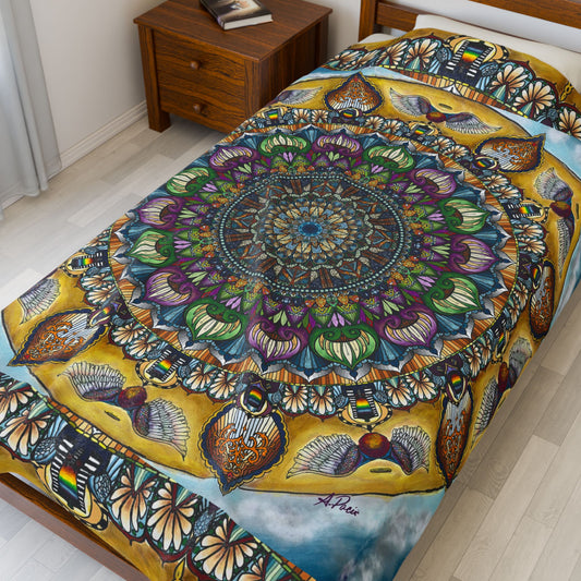 Celestia Mandala - Velveteen Plush Blanket