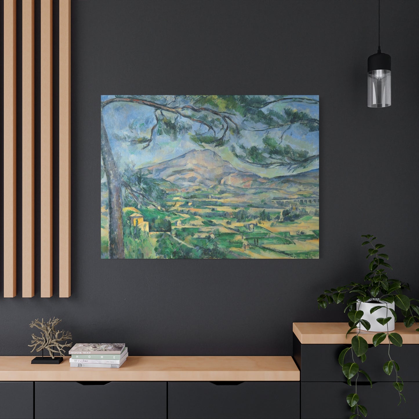 Cézanne, Paul - Mont Sainte-Victoire with Large Pine (1887) - Canvas Block, unframed