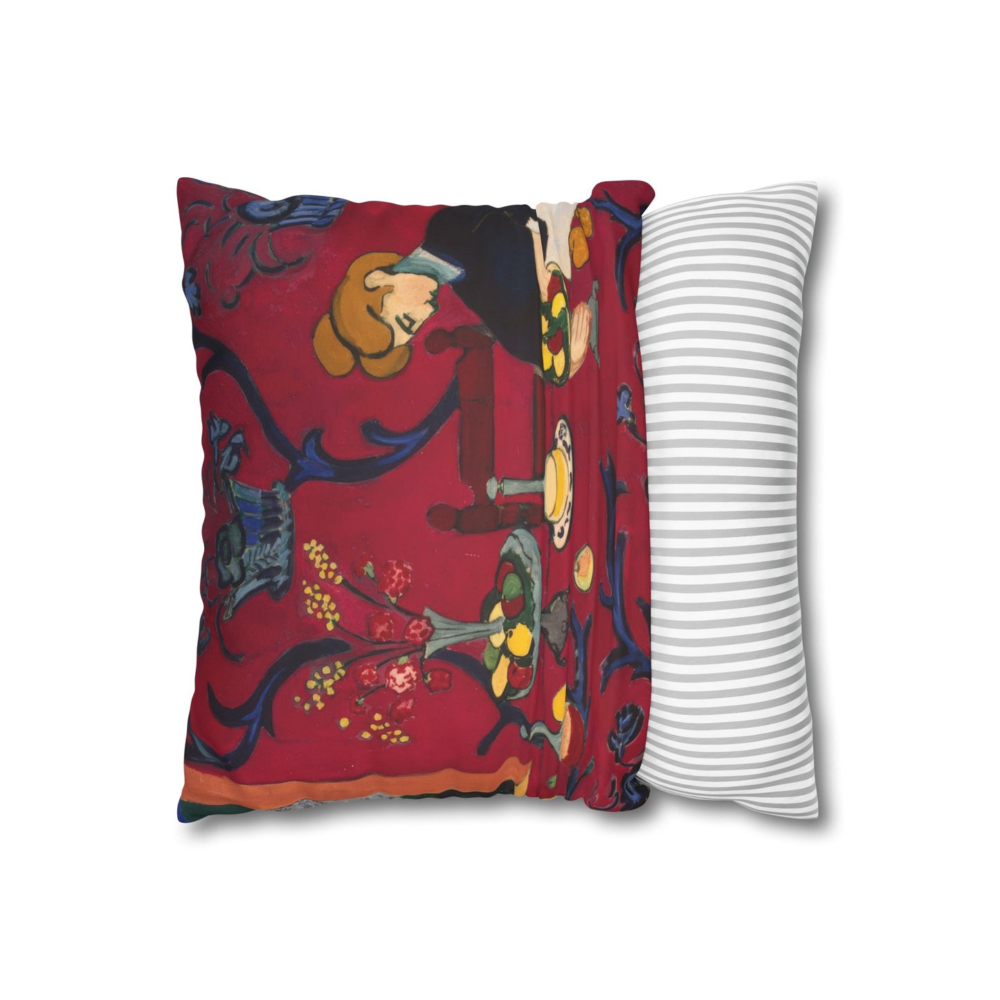Matisse, Henri - The Dessert Harmony in Red (1908) - Suede Square Pillowcase
