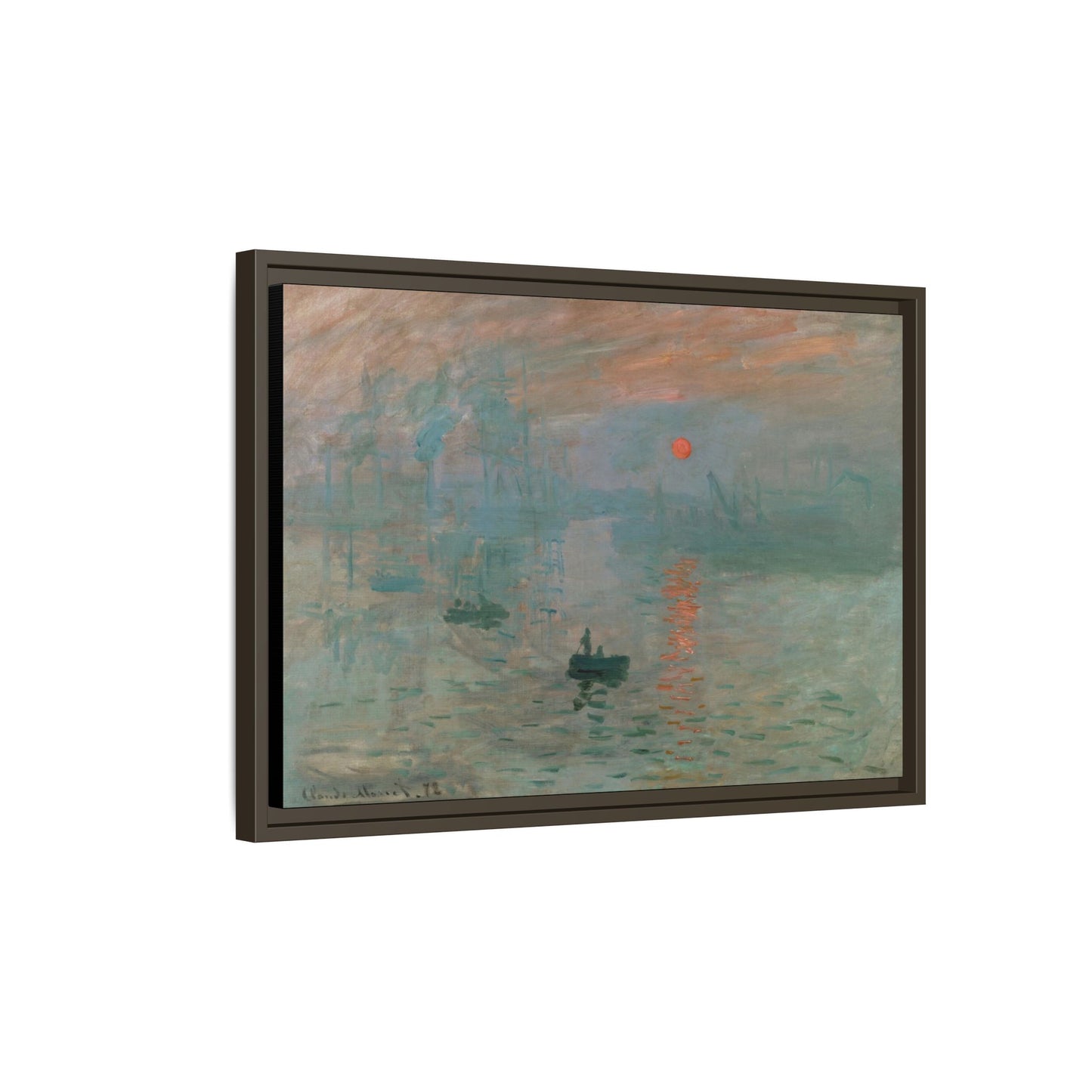 Monet, Claude - Impression, Sunrise (1872) - Matte Canvas, Framed