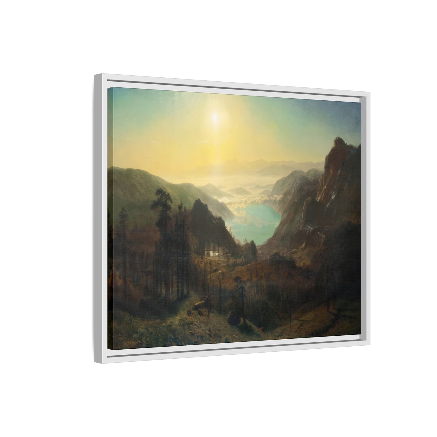 Bierstadt, Albert - Donner Lake from the Summit (1873) - Matte Canvas, Framed