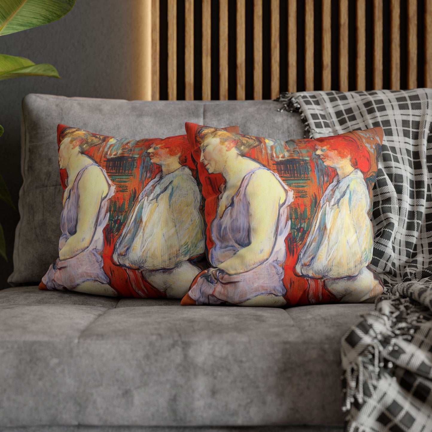Toulouse-Lautrec, Henri - The Medical Inspection (1894) - Suede Square Pillowcase