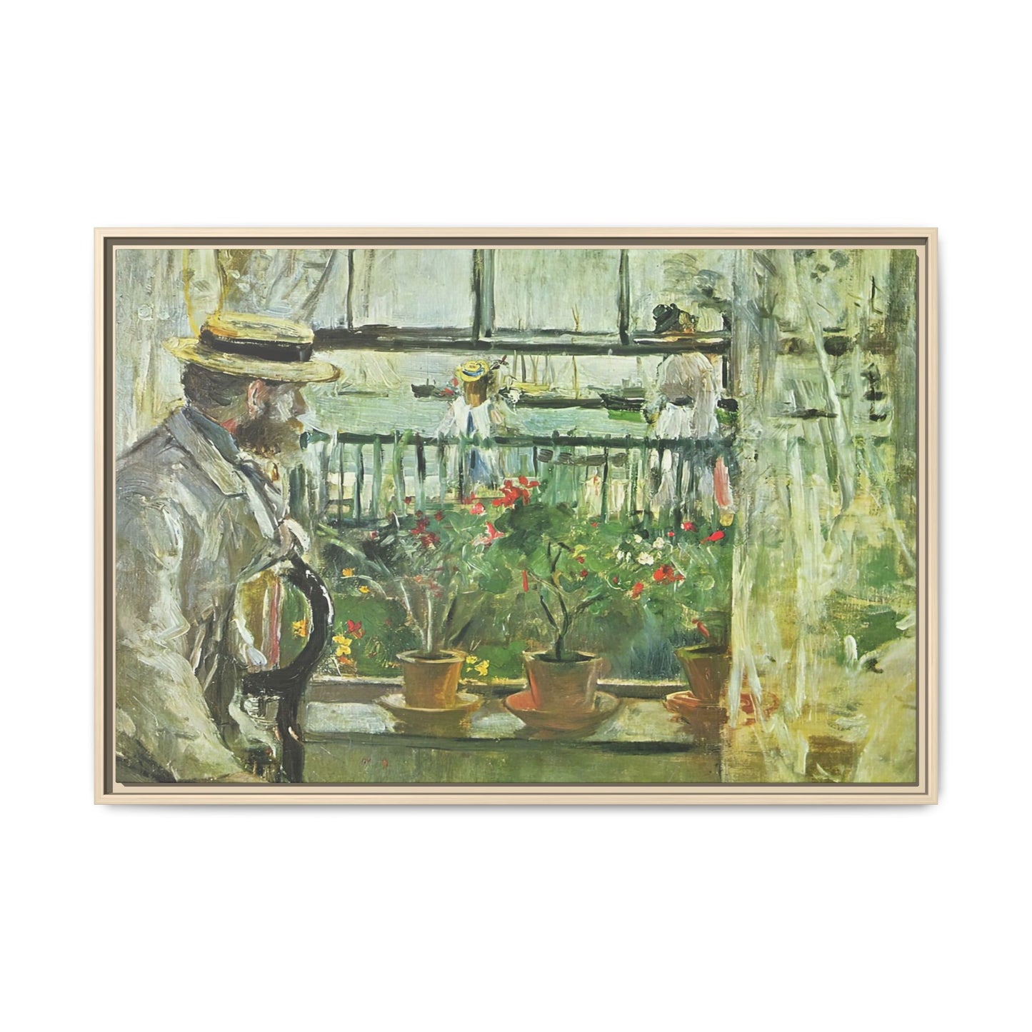 Morisot, Berthe - Eugene Manet on the Isle of Wight (1875) - Matte Canvas, Framed
