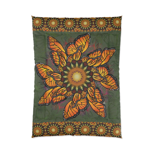 Monarch Butterfly Mandala - Comforter