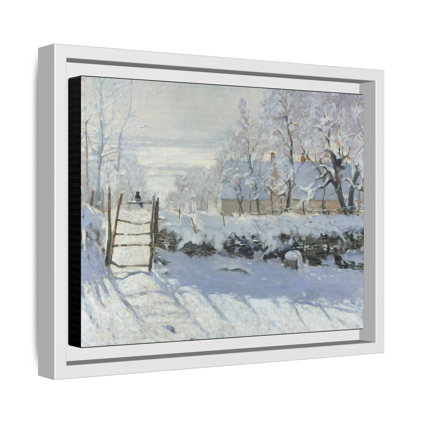 Monet, Claude - The Magpie (1868) - Matte Canvas, Framed