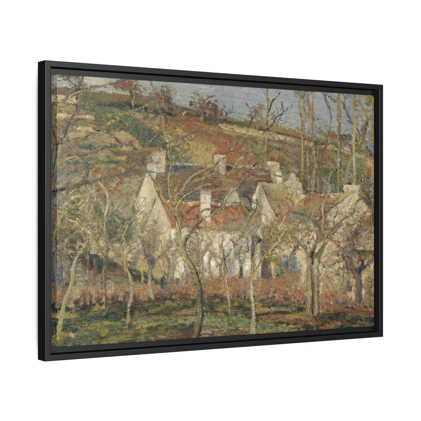 Pissarro, Camille - Red Roofs, Corner of a Village in Winter (1877) - Matte Canvas, Framed