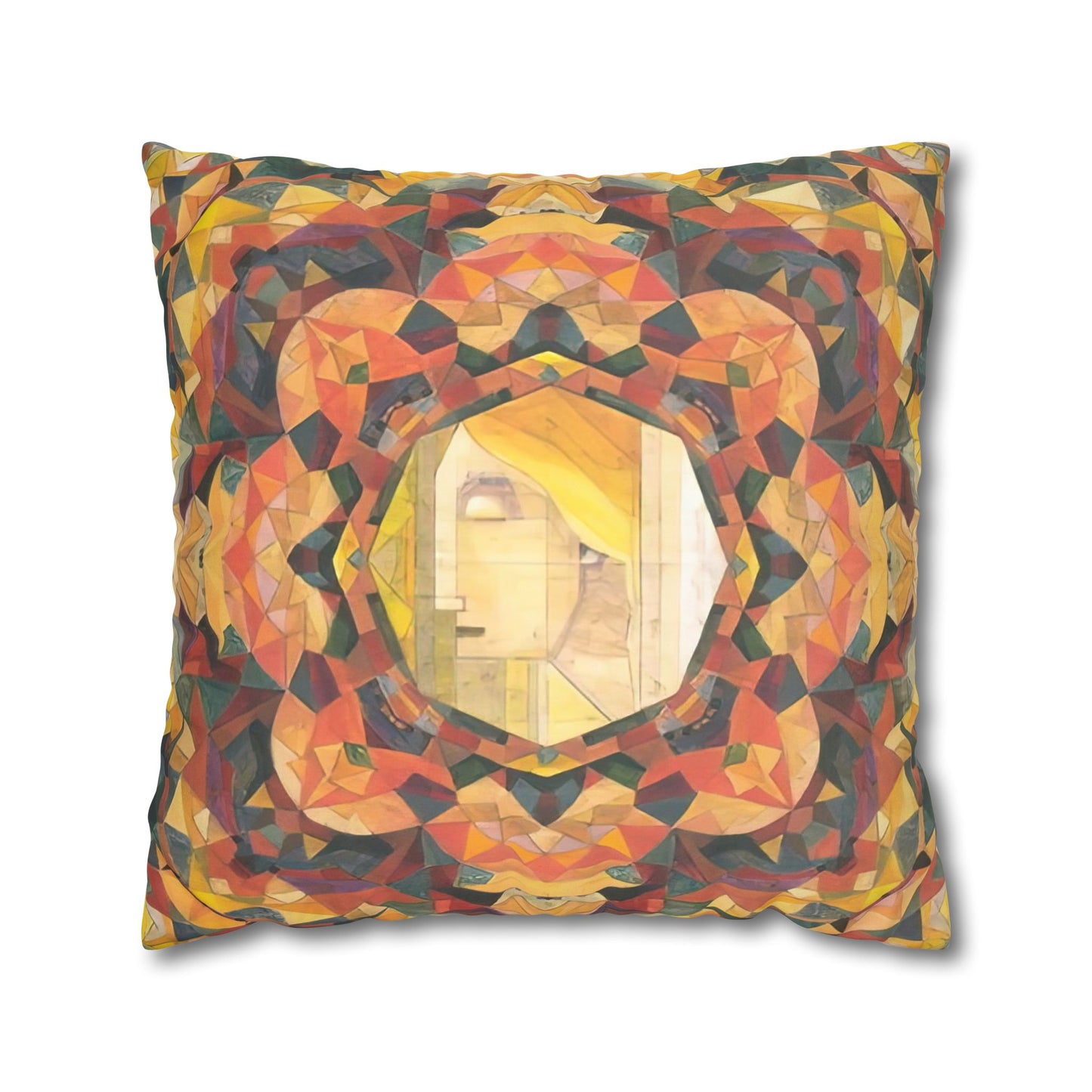 Filiger, Charles - Woman’s Head with Closed Eyes (1893) - Suede Square Pillowcase