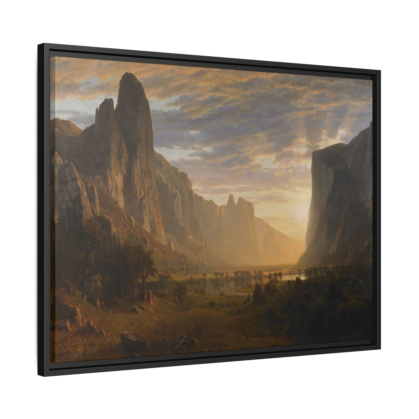 Bierstadt, Albert - Looking Down Yosemite Valley (1865) - Matte Canvas, Framed