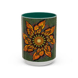 Monarch Butterfly Mandala - Colorful Accent Mugs