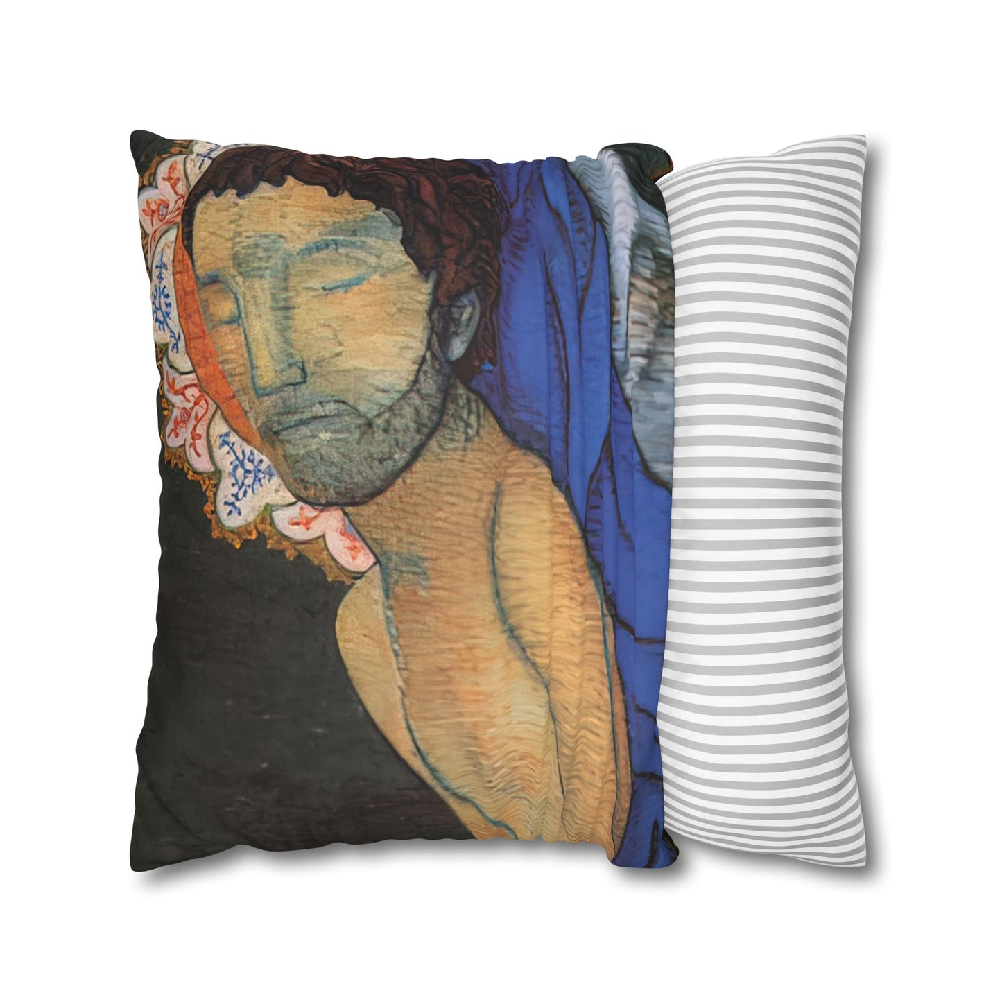 Filiger, Charles - The Recumbent Christ (1895) - Suede Square Pillowcase