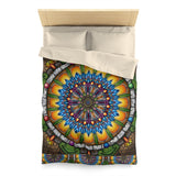 Emerald Arrows Mandala - Microfiber Duvet Cover