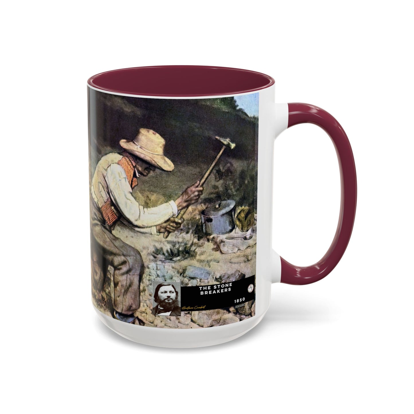 Courbet, Gustave - The Stone Breakers (1850) - Colorful Accent Mugs