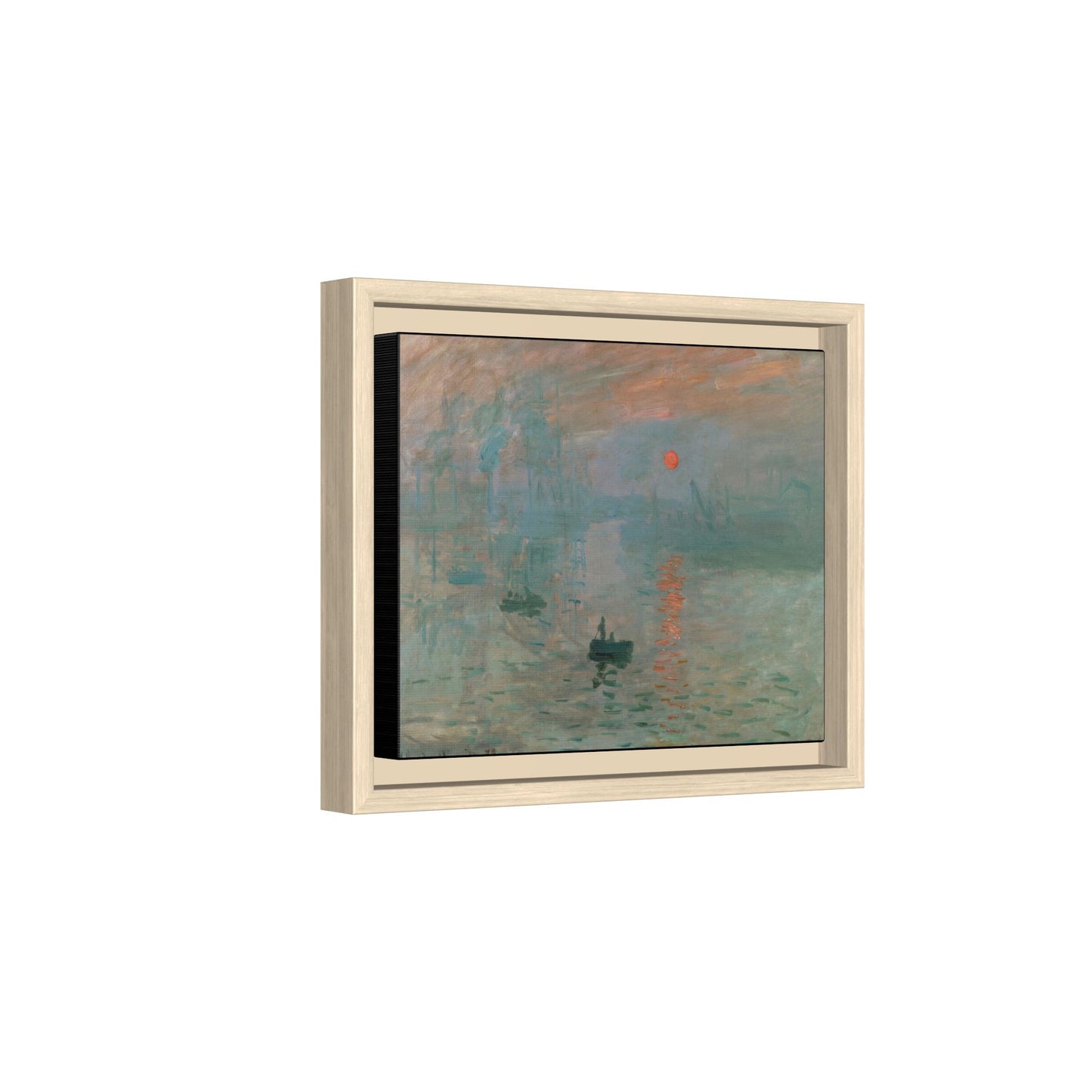 Monet, Claude - Impression, Sunrise (1872) - Matte Canvas, Framed