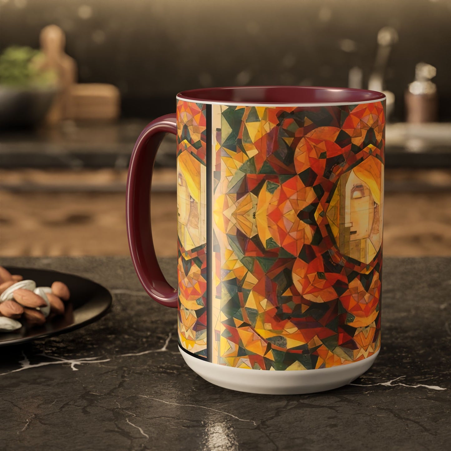 Filiger, Charles - Woman’s Head with Closed Eyes (1893) - Colorful Accent Mugs