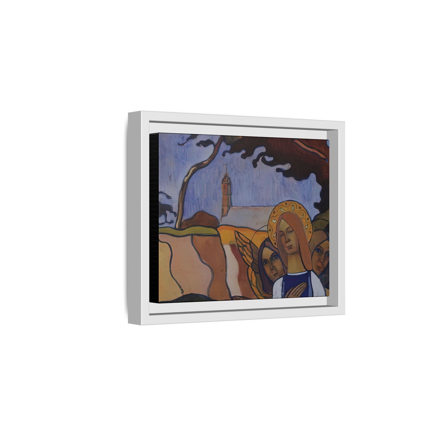 Filiger, Charles - Virgin and Two Angels (1895) - Matte Canvas, Framed