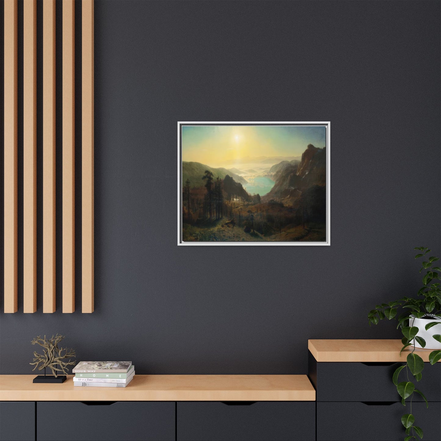 Bierstadt, Albert - Donner Lake from the Summit (1873) - Matte Canvas, Framed