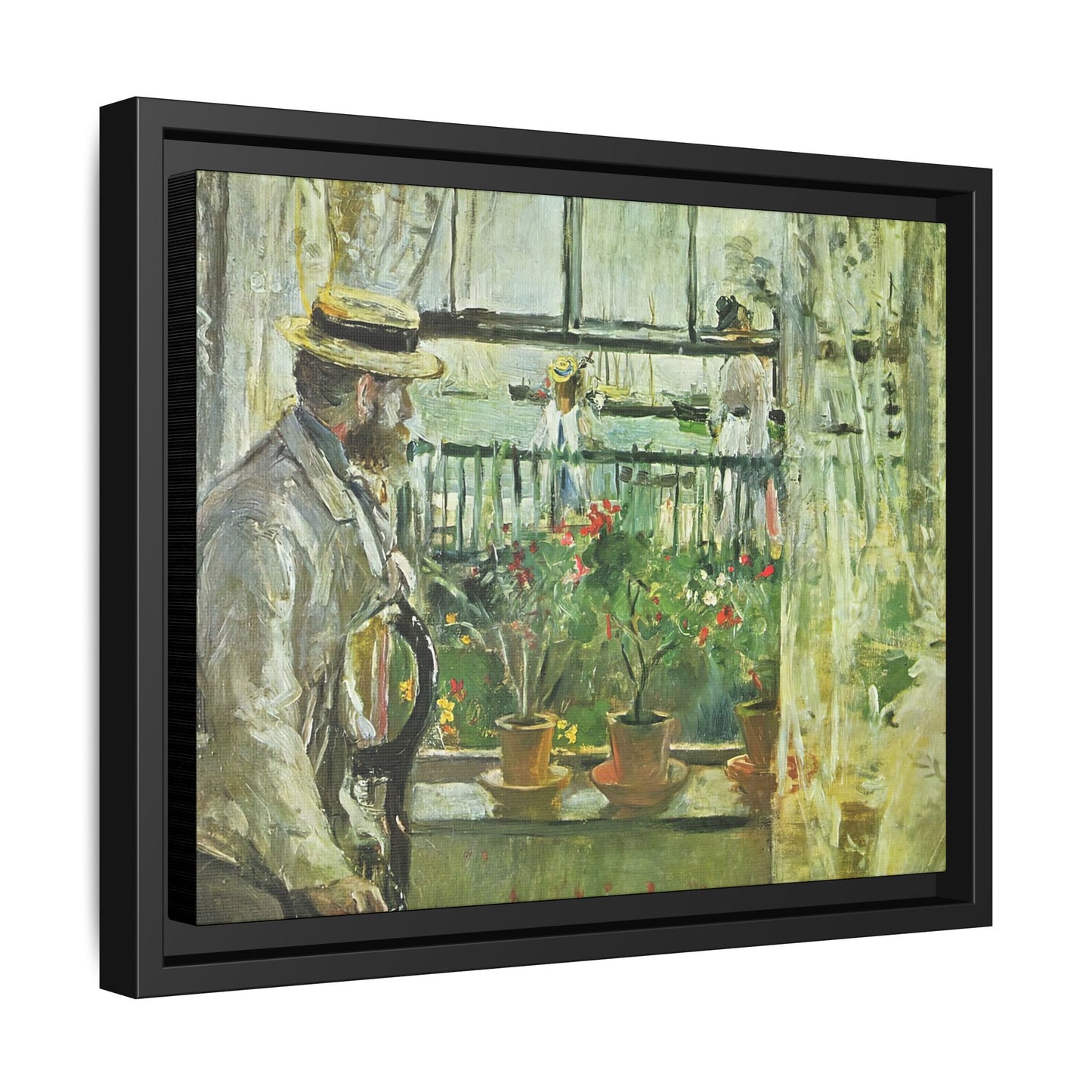Morisot, Berthe - Eugene Manet on the Isle of Wight (1875) - Matte Canvas, Framed