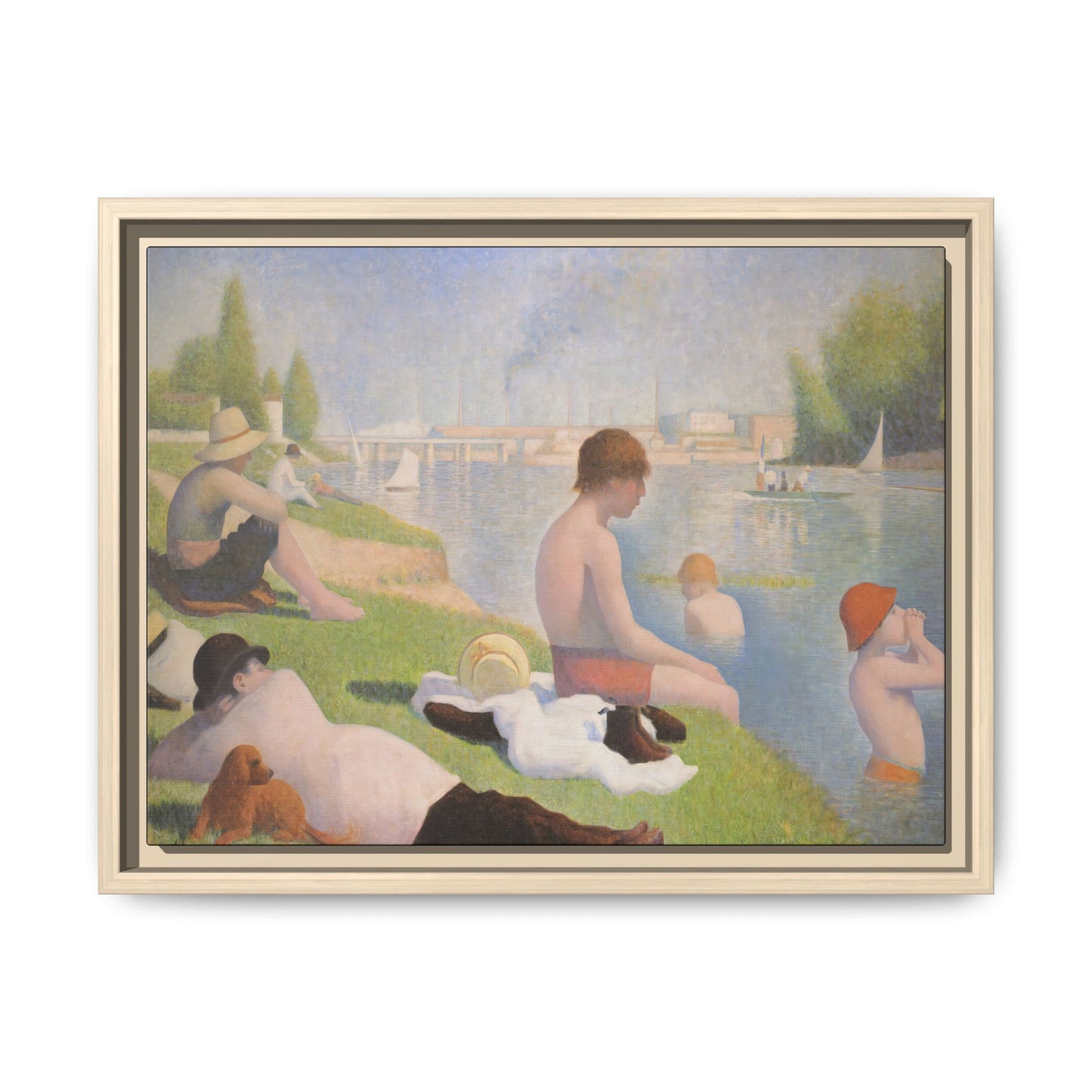Seurat, Georges - Bathers at Asnières (1884) - Matte Canvas, Framed