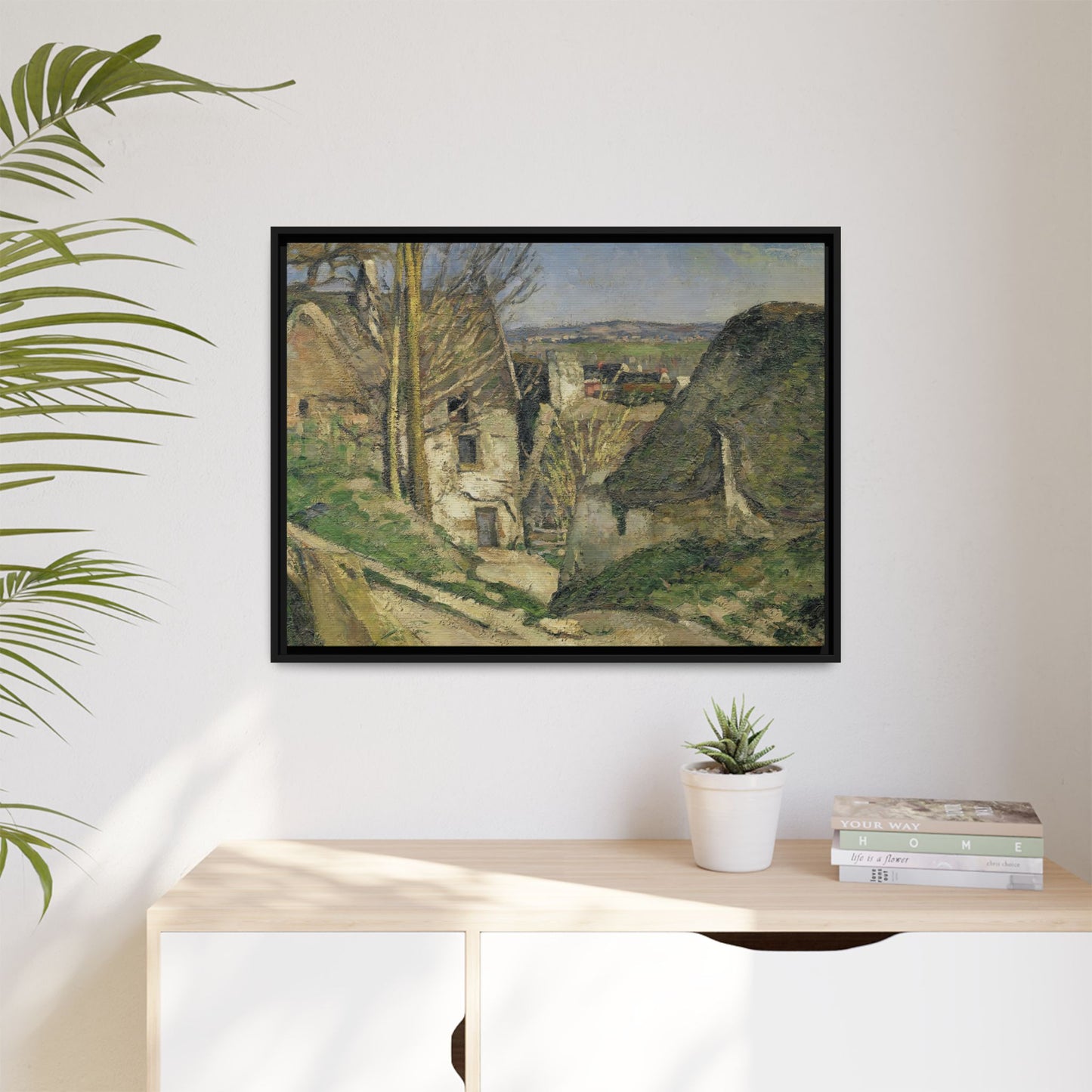Cézanne, Paul - The House of the Hanged Man, Auvers-sur-Oise (1874) - Matte Canvas, Framed