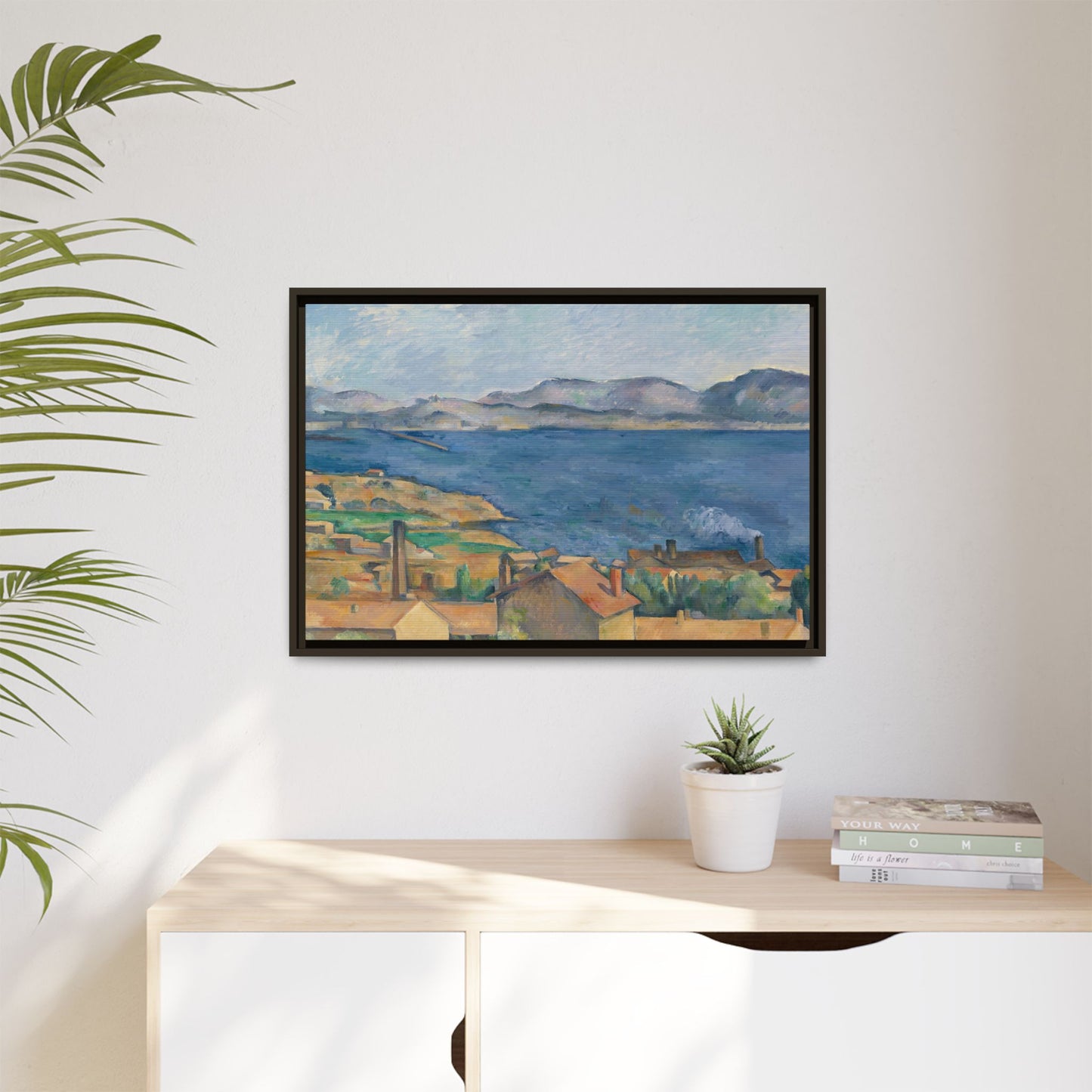 Cézanne, Paul - The Bay of Marseille, Seen from L'Estaque (1885) - Matte Canvas, Framed