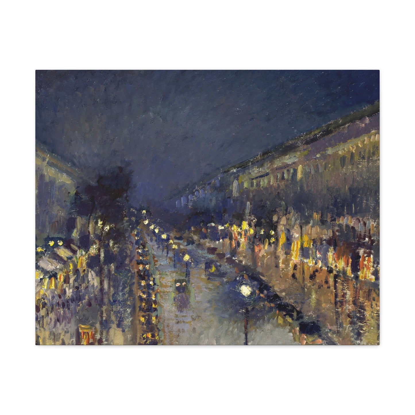 Pissarro, Camille - The Boulevard Montmartre At Night (1897) - Canvas Block, unframed