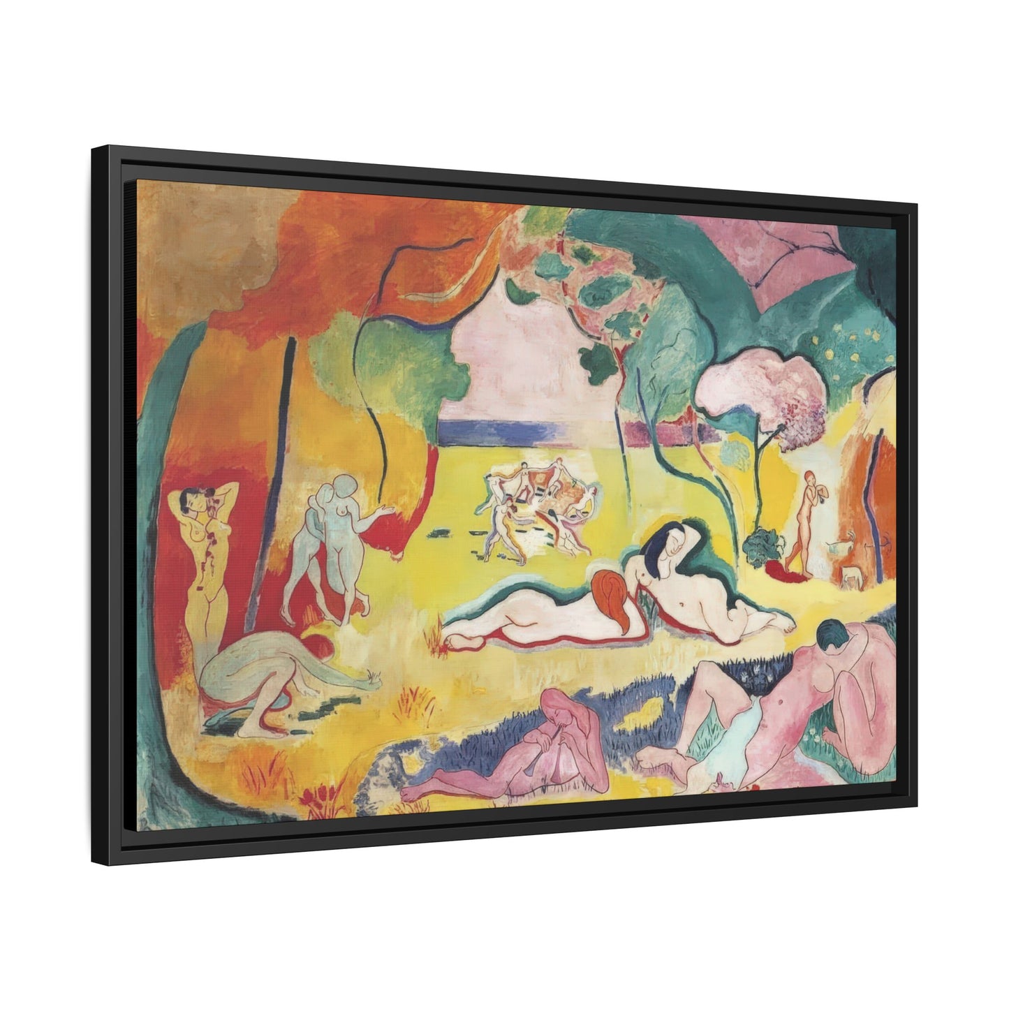 Matisse, Henri - The Joy of Life (1905) - Matte Canvas, Framed