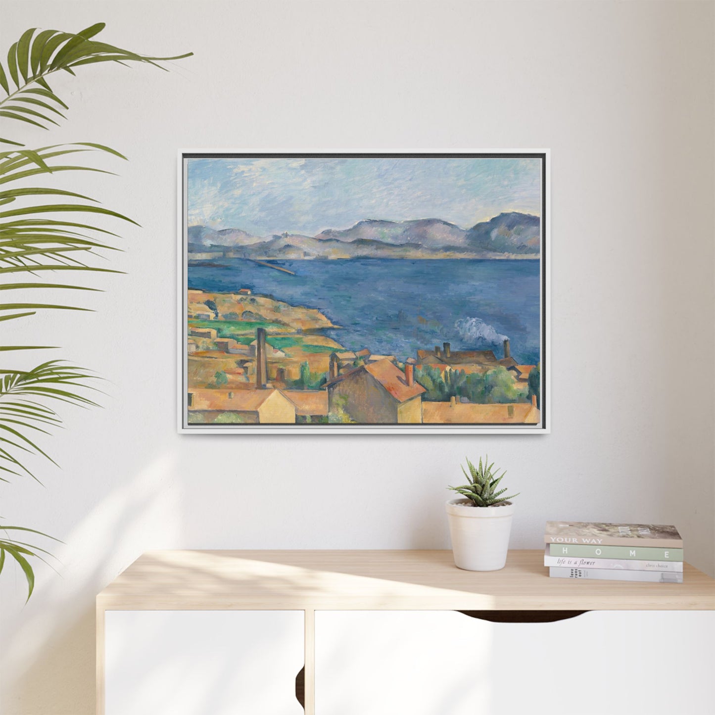 Cézanne, Paul - The Bay of Marseille, Seen from L'Estaque (1885) - Matte Canvas, Framed