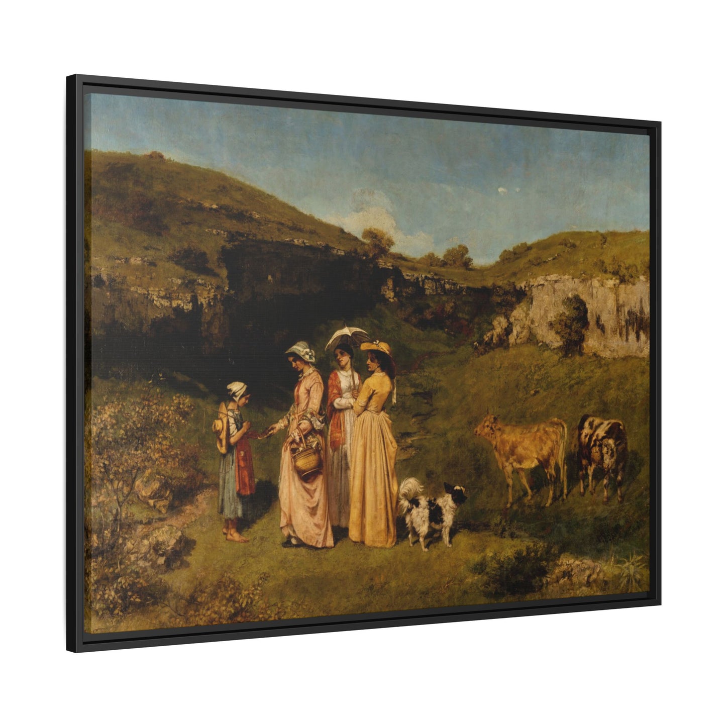 Courbet, Gustave - Young Ladies of the Village (1851) - Matte Canvas, Framed