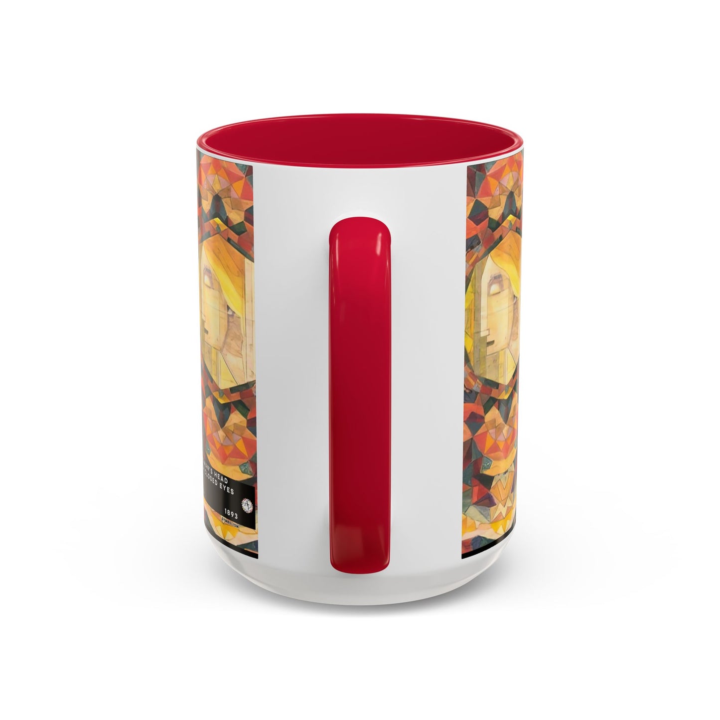 Filiger, Charles - Woman’s Head with Closed Eyes (1893) - Colorful Accent Mugs