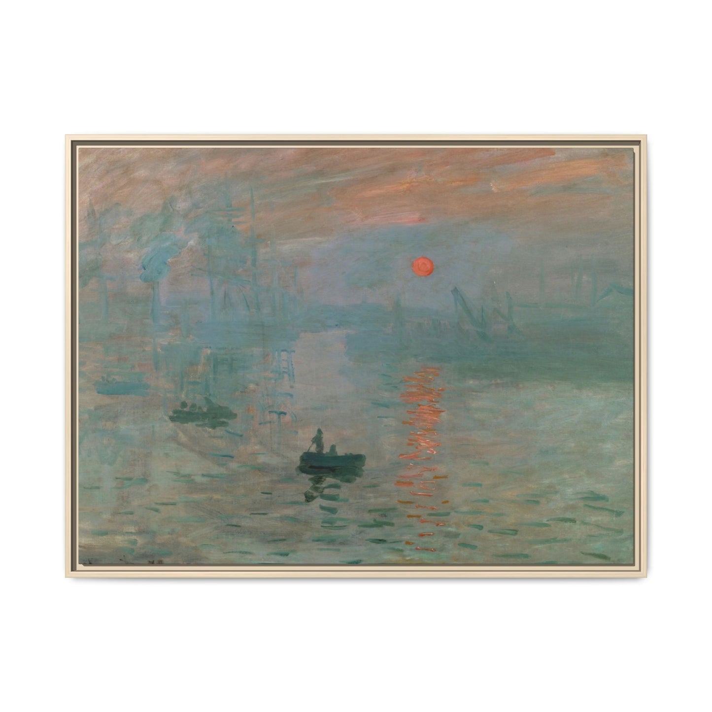Monet, Claude - Impression, Sunrise (1872) - Matte Canvas, Framed