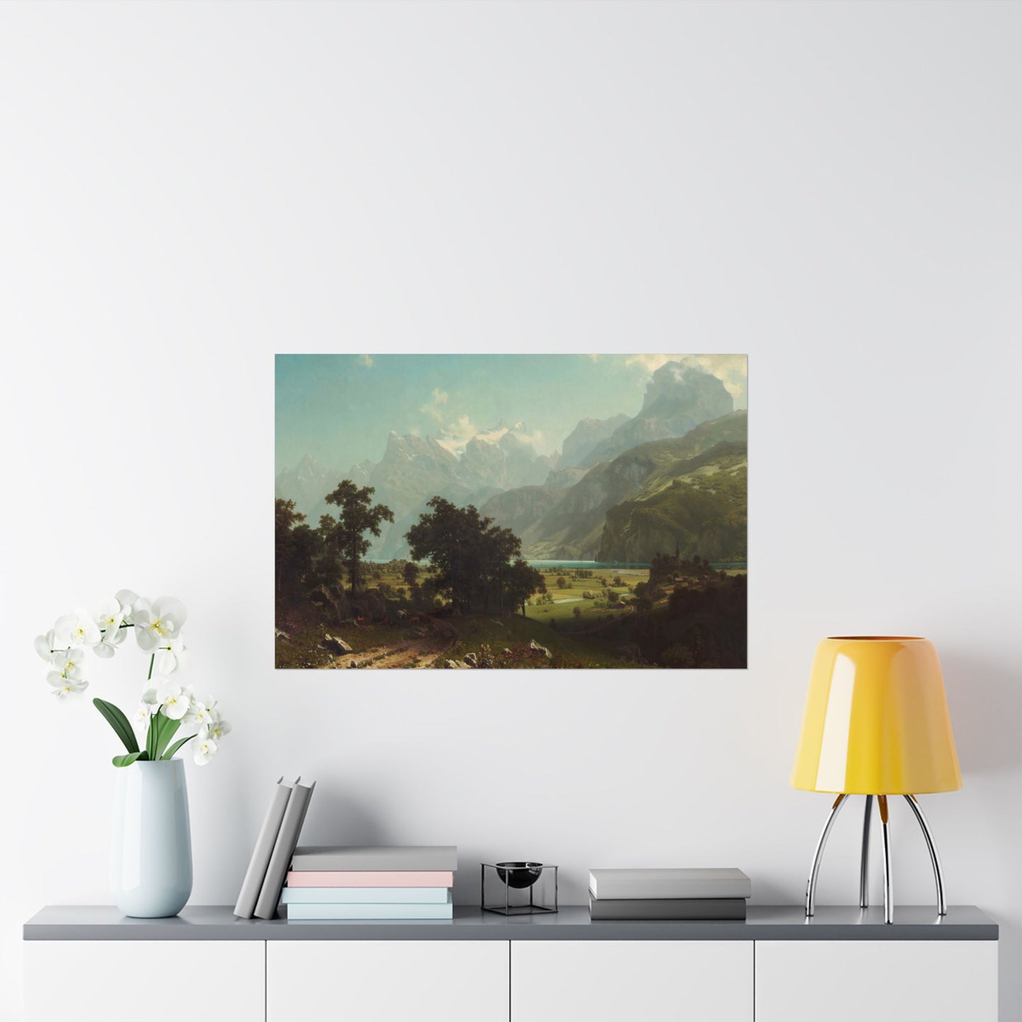 Bierstadt, Albert - Lake Lucerne (1858) - Satin Posters