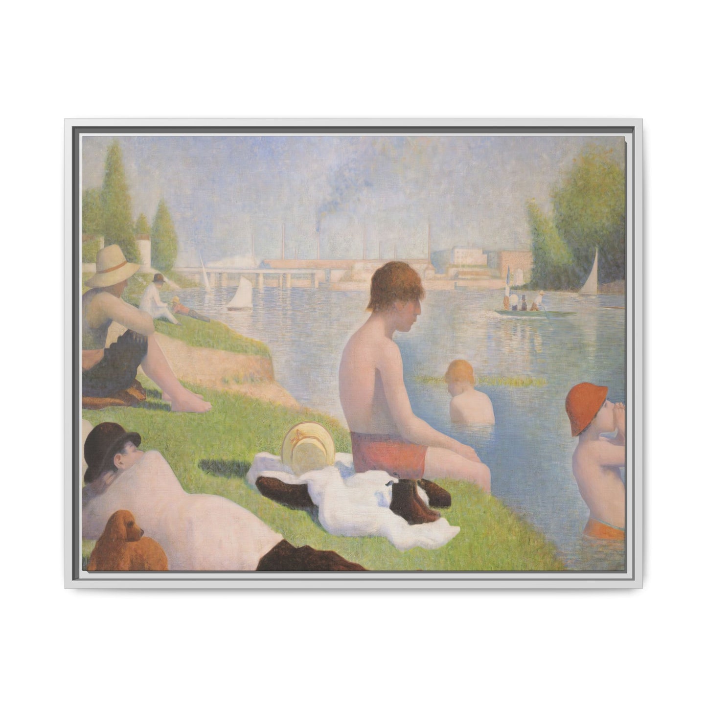 Seurat, Georges - Bathers at Asnières (1884) - Matte Canvas, Framed