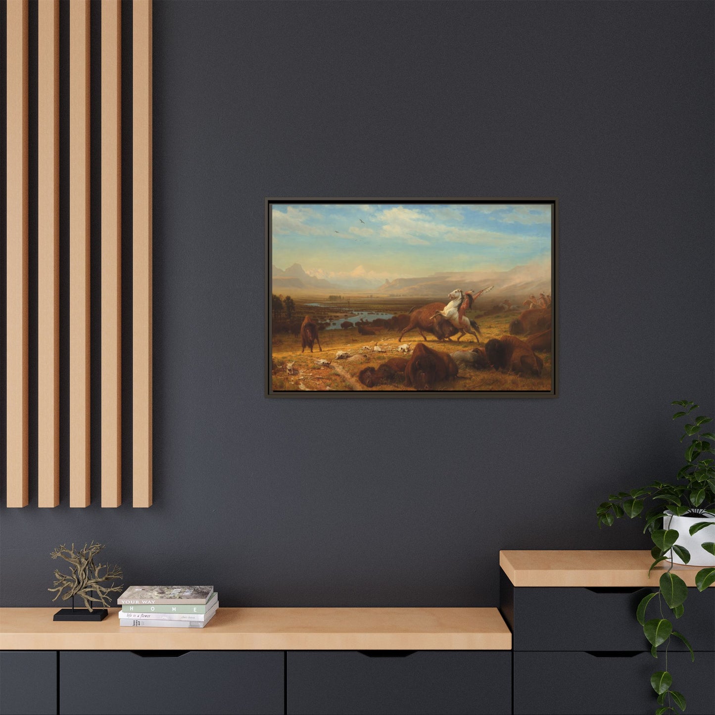 Bierstadt, Albert - The Last of the Buffalo  (1888) - Matte Canvas, Framed