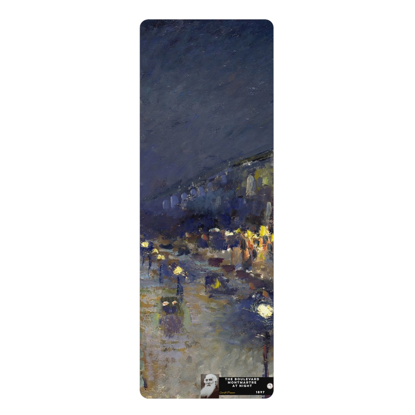 Pissarro, Camille - The Boulevard Montmartre At Night (1897) - Rubber Yoga Mat