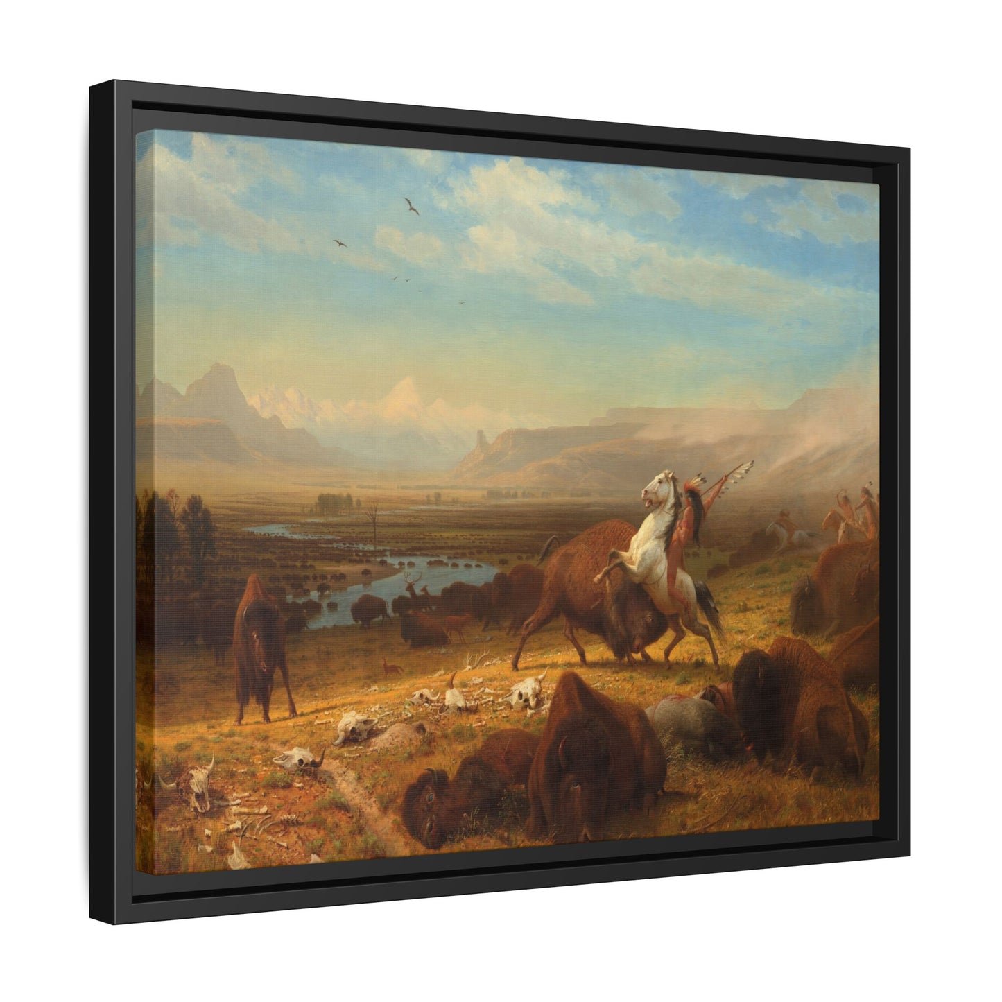 Bierstadt, Albert - The Last of the Buffalo  (1888) - Matte Canvas, Framed