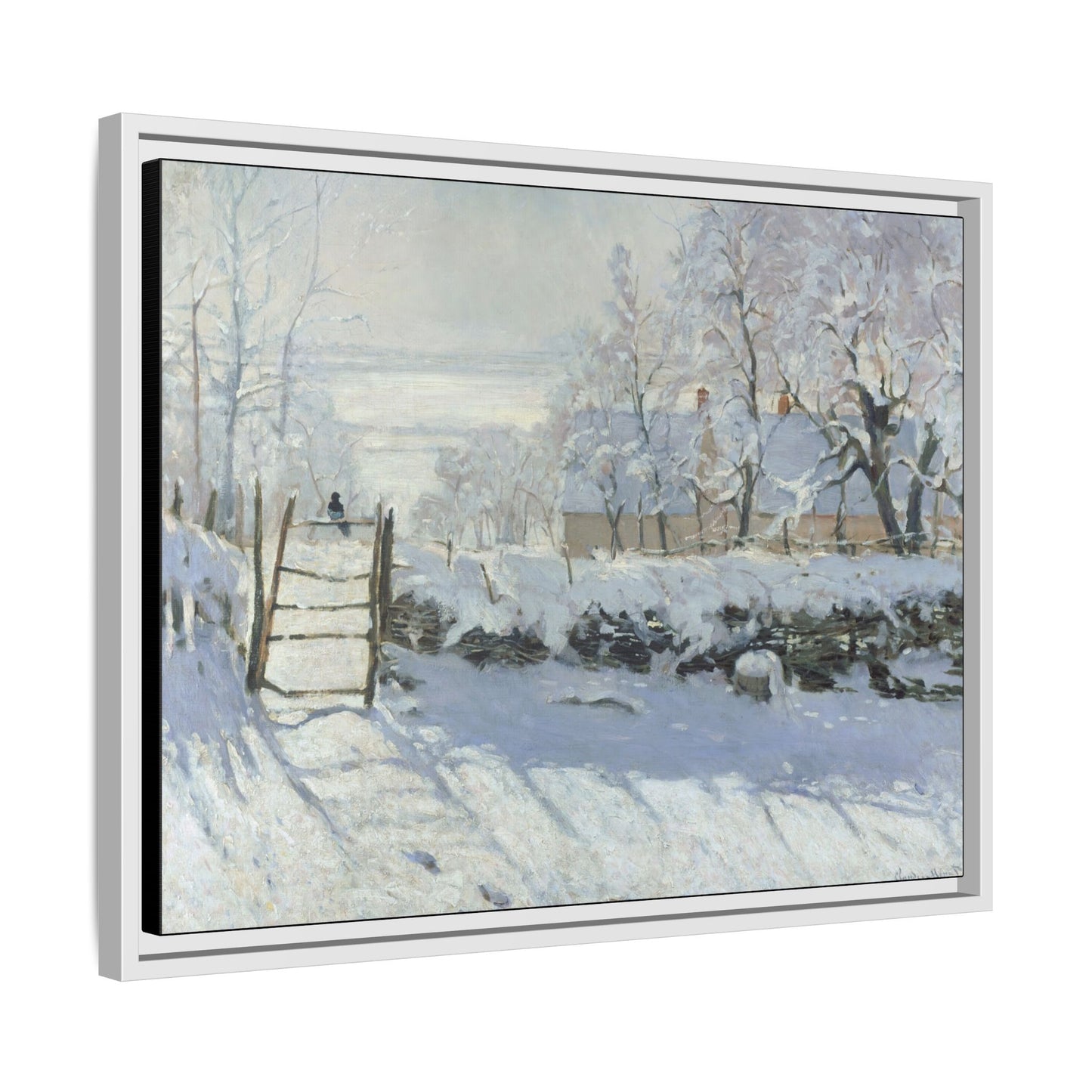 Monet, Claude - The Magpie (1868) - Matte Canvas, Framed