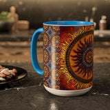 Solar Disc Mandala - Colorful Accent Mugs