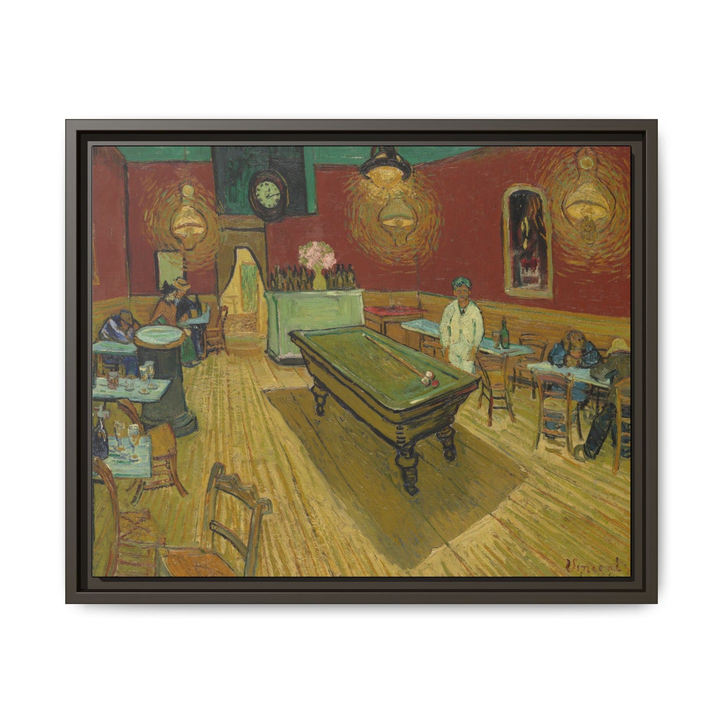 Van Gogh, Vincent - The Night Cafe (1888) - Matte Canvas, Framed