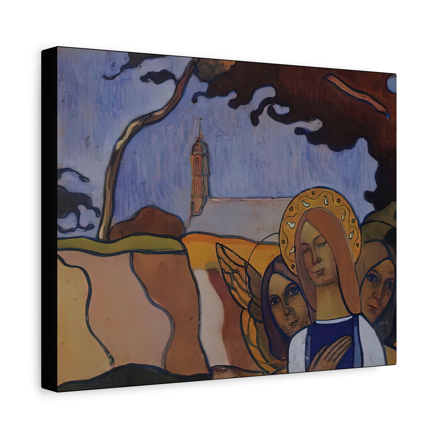 Filiger, Charles - Virgin and Two Angels (1895) - Canvas Block, unframed