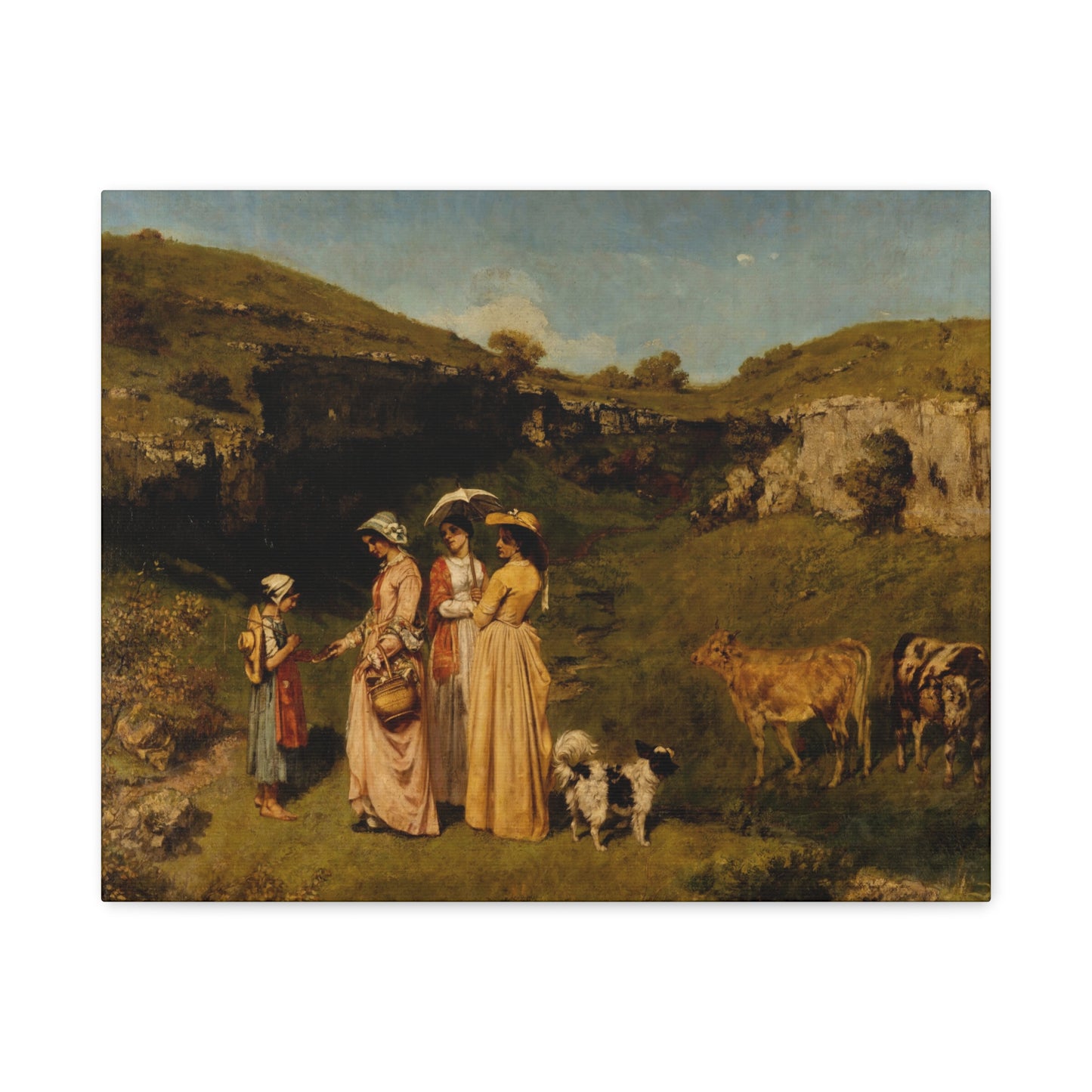 Courbet, Gustave - Young Ladies of the Village (1851) - Canvas Block, unframed